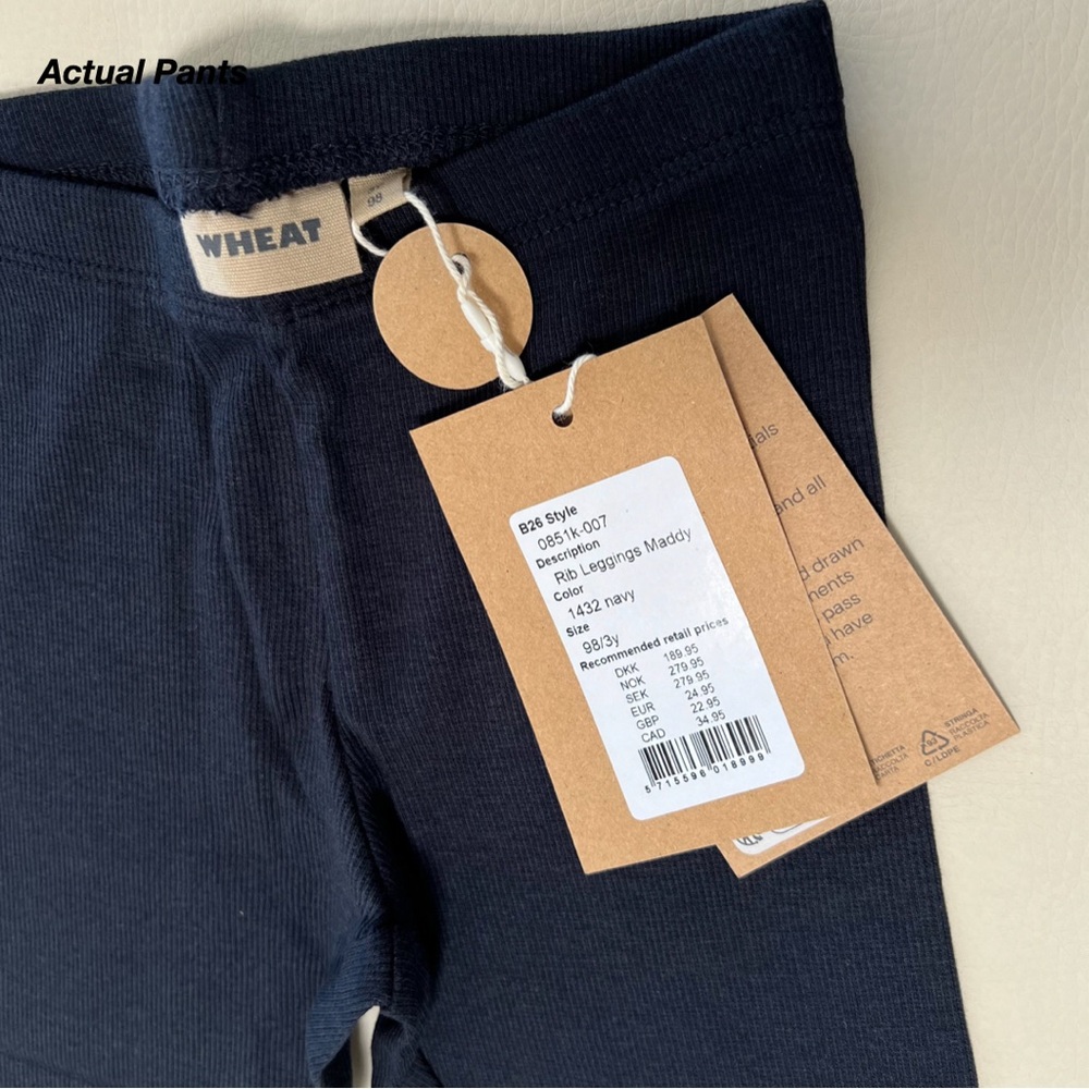 NWT: WHEAT MADDY RIB LEGGINGS IN NAVY (3Y) - Picture 6 of 7